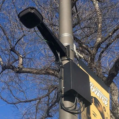 Access point outside on light pole.