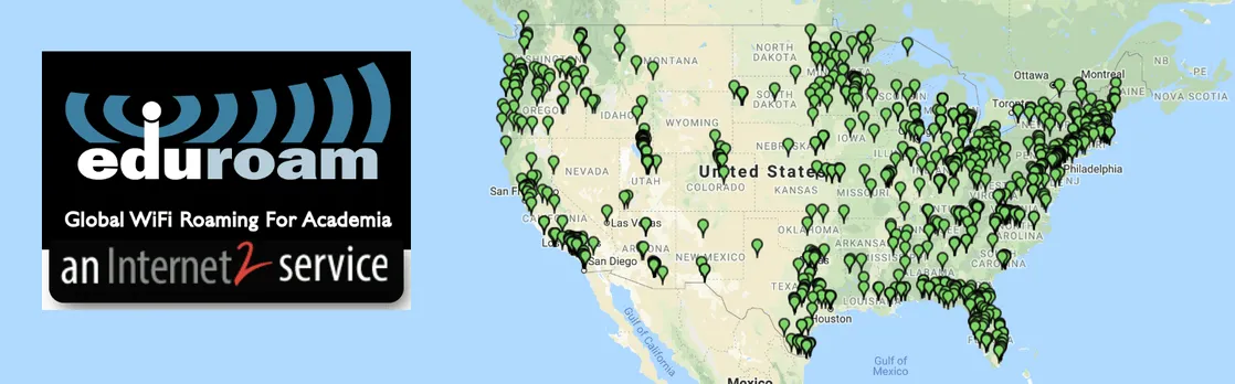 Map of eduroam locations across United States.