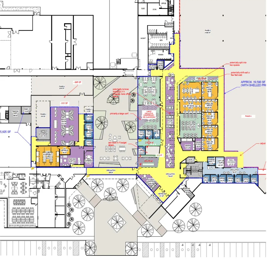 Drawing of wireless plan for the cybersecurity building.